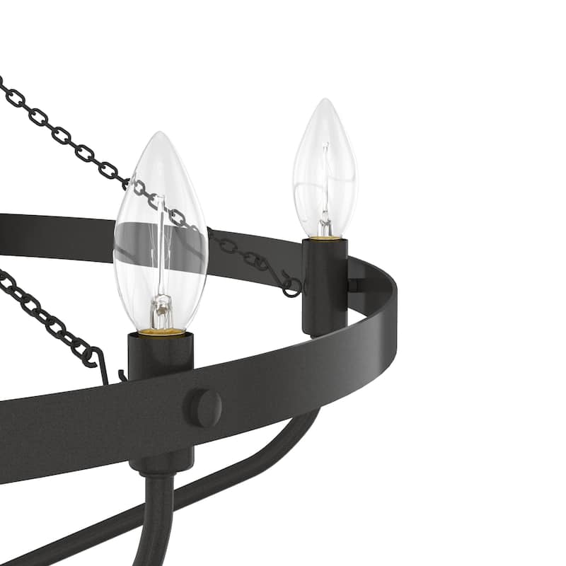 Hunter Merlin Geometric Metal Chandelier - Foyer, Dining Room, Living Room - Industrial, Contemporary