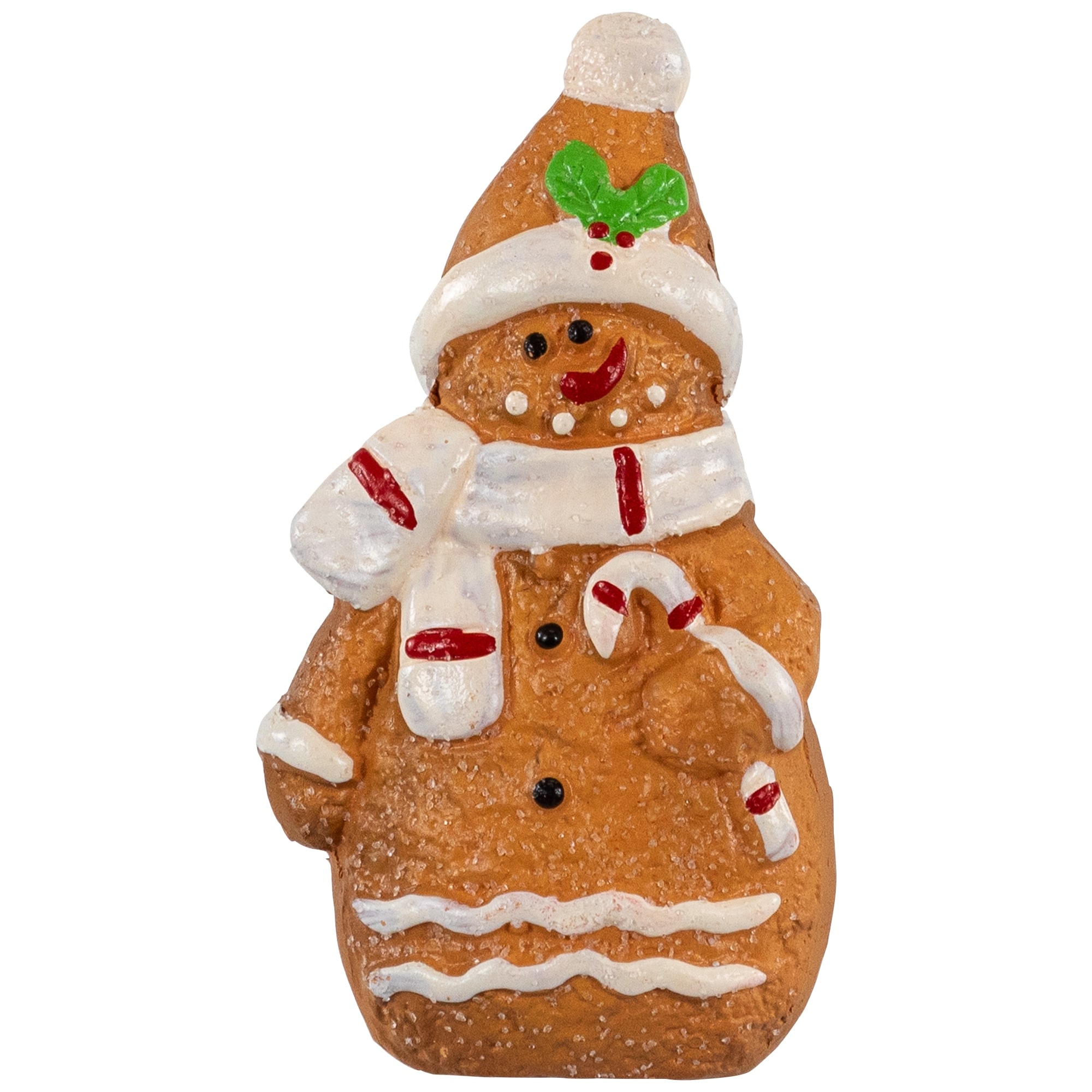 4" Frosted Gingerbread Snowman with Candy Christmas Tabletop Decor