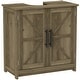 preview thumbnail 2 of 32, HOMCOM Pedestal Sink Storage Cabinet, Farmhouse Freestanding Bathroom Sink Cabinet with 2 Barn Doors and Adjustable Shelf, White