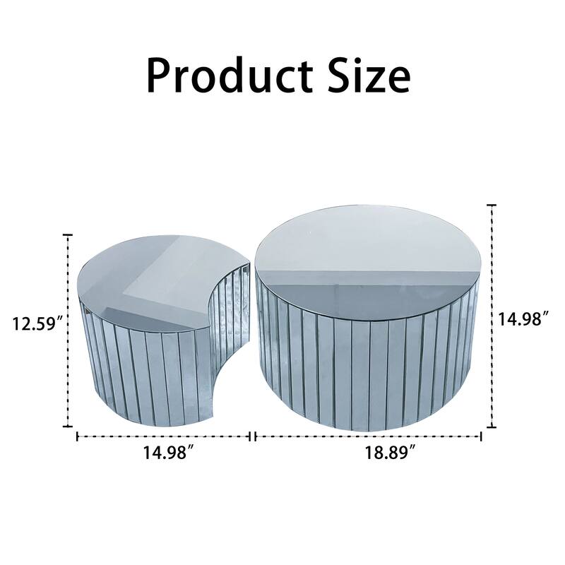 Luxury mirror coffee table - silver modern living room furniture Small coffee table suitable for modern home furniture