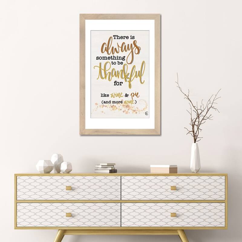 iCanvas "Thankful For Wine And Pie" by Fearfully Made Creations