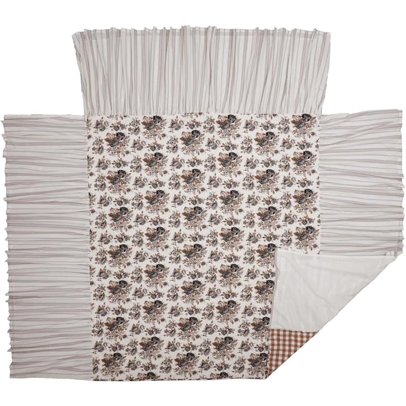 Annie Floral Coverlet- Blue or Portabella