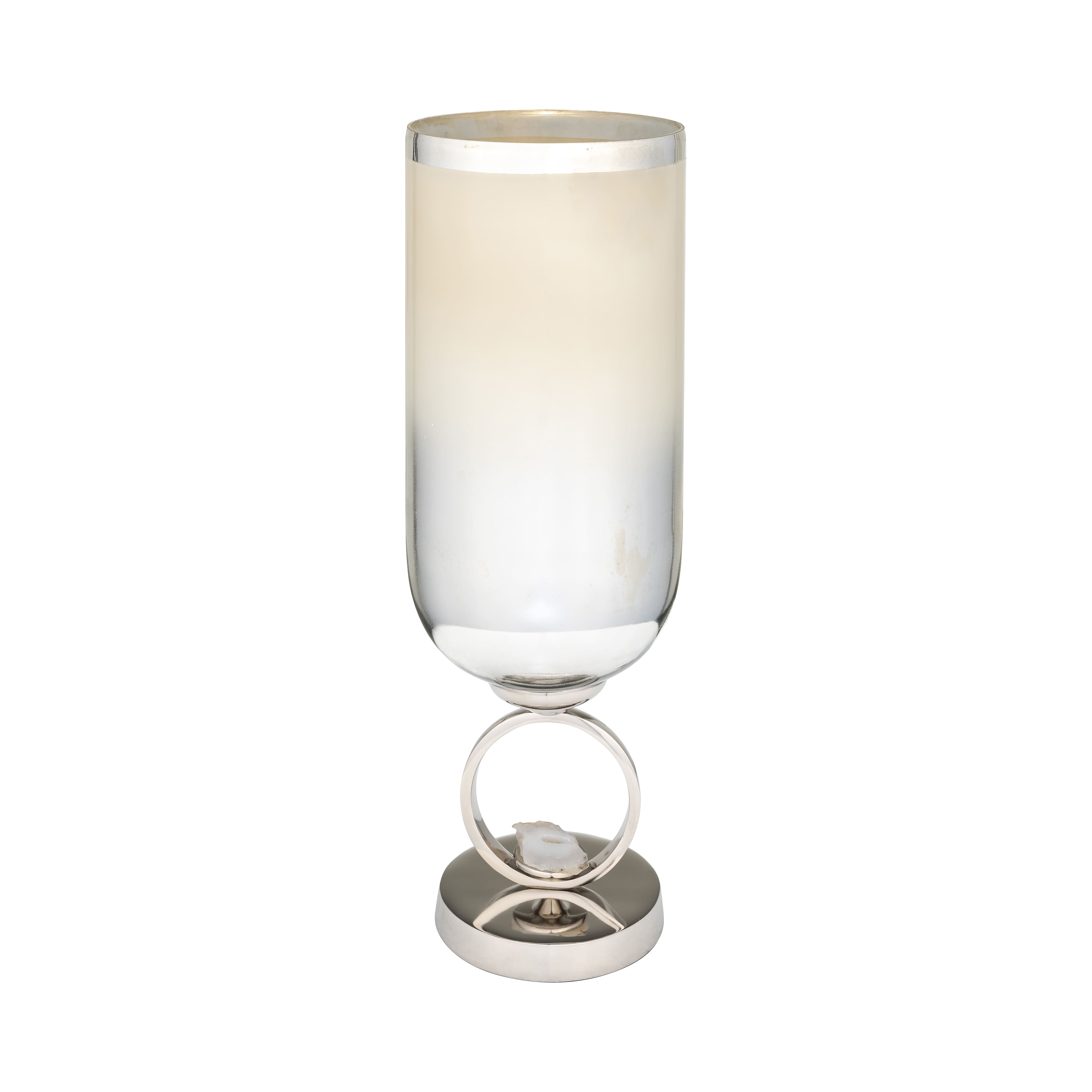 Sagebrook Home Glass Vase With Metal Base Stone