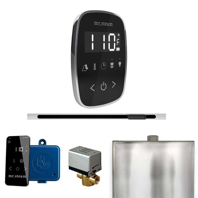 Mr Steam BFL Butler Flex Linear Package Steam Shower Control Package - Black / Polished Chrome