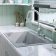 preview thumbnail 41 of 59, Karran QT-812 Top Mount 33 in. Large Single Bowl Quartz Kitchen Sink Kit