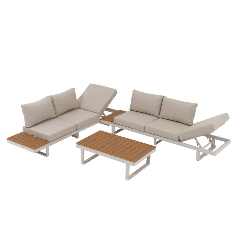 Outdoor Modular Aluminum Patio Conversation Set
