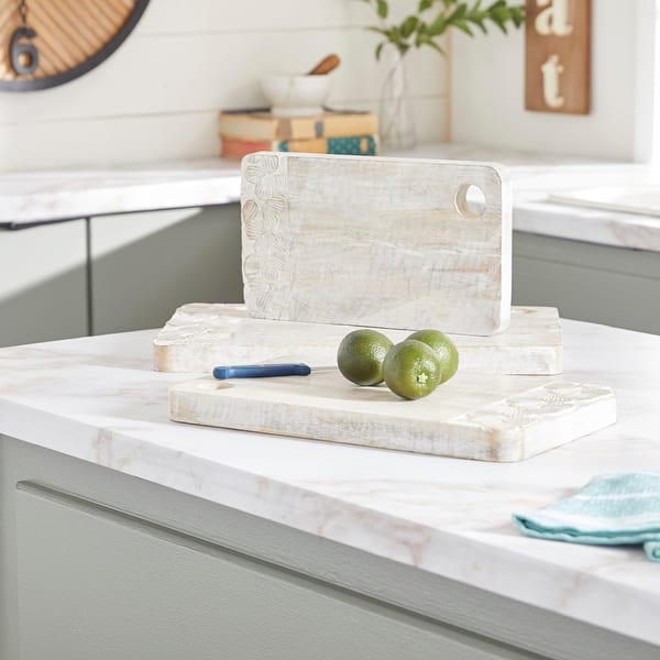 slide 2 of 6, Brown Wood Country Cottage Cutting Board (Set of 3) - 19 x 12 x 2