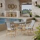 preview thumbnail 14 of 23, Tobias Outdoor Rattan and Metal Bistro Dining Chair