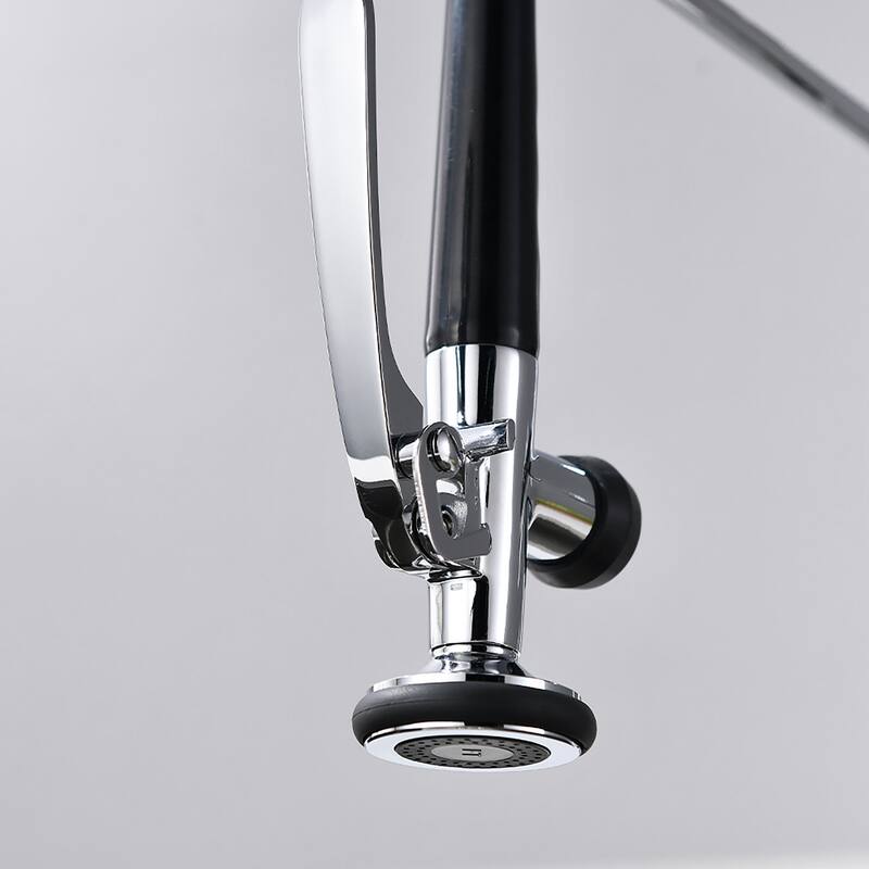 Modern Brushed Nickel High Arc Pull-down Kitchen Sink Faucet with Sprayer