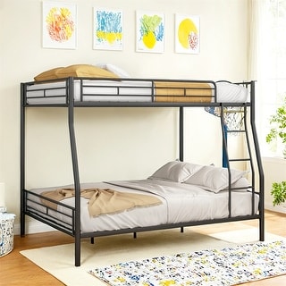 Heavy Duty Metal Bunk Bed Full Over Queen Bunk Bed Frame for Adults