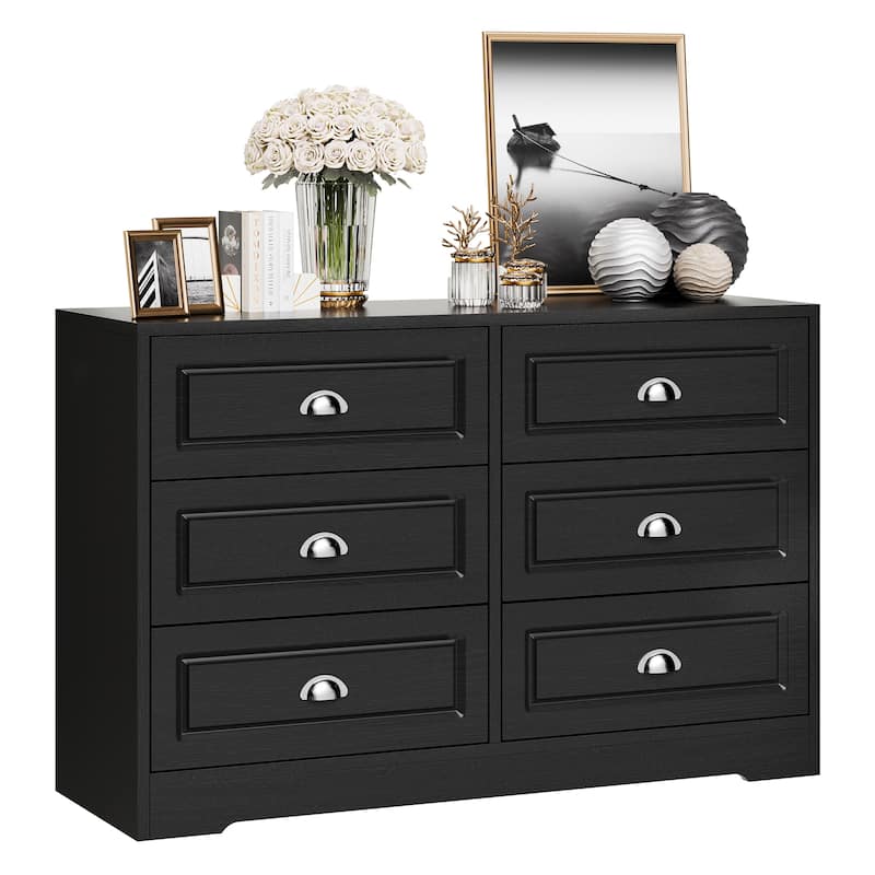 6-Drawer Storage Dresser – Versatile Media Console & Entryway Organizer, Holds TVs Up to 45"