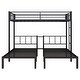 preview thumbnail 7 of 11, Black Twin XL over Twin Metal Triple Bunk Bed with Fence and Ladder