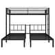 preview thumbnail 7 of 11, Twin XL over Twin Metal Triple Bunk Beds with Fence and Ladder