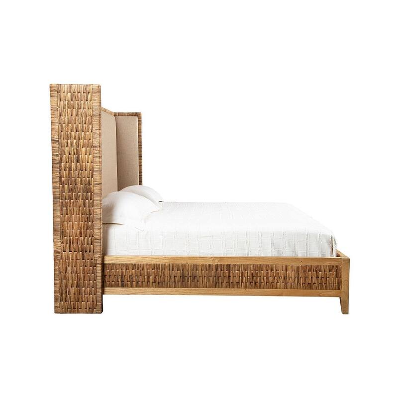 Furniture Classics Kimberly Natural Wood and Woven King Platform Bed
