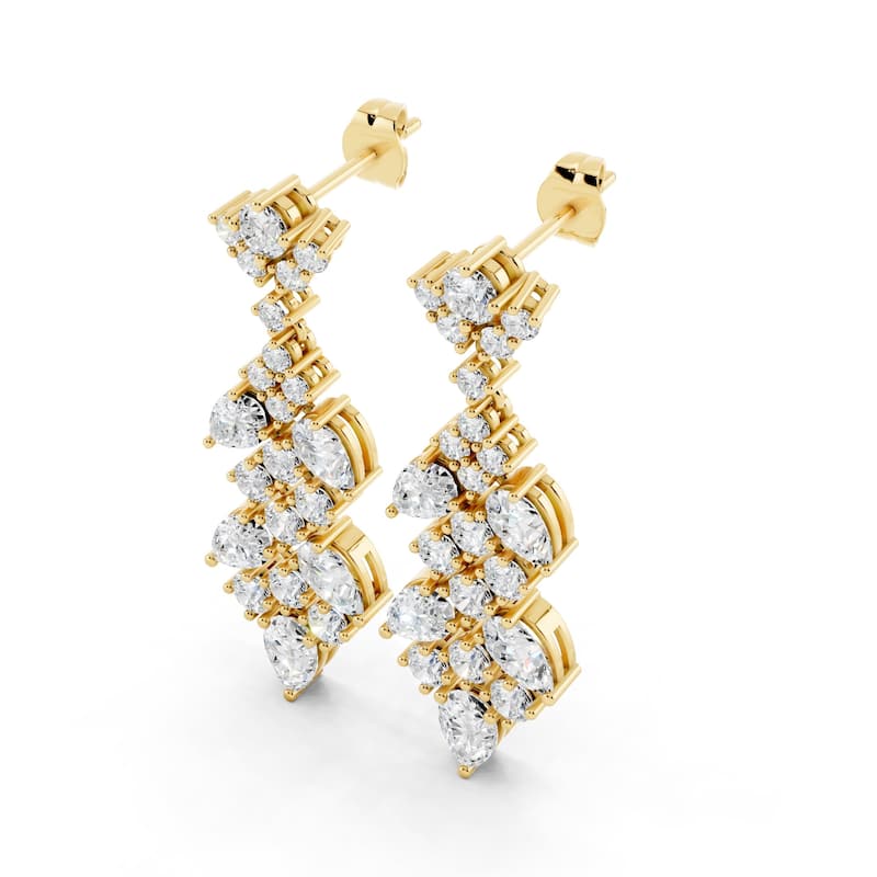 Auriya 14k Gold 3ctw Lab Grown Diamond Dangle Earrings (E-F VS)