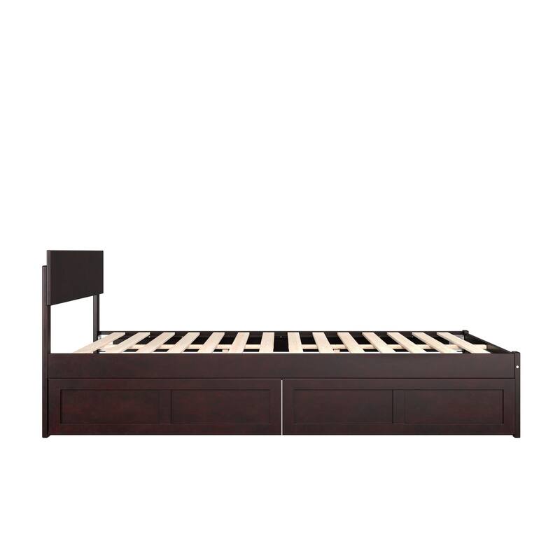Rustic Bed with Drawers - Espresso Finish Bedroom Furniture