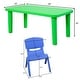 preview thumbnail 2 of 7, Costway Kids Plastic Table and 4 Chairs Set Colorful Play School Home