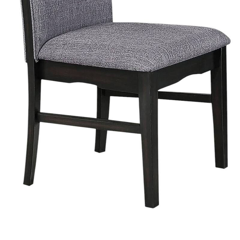 Set of Upholstered Dining Chairs in Black and Gray
