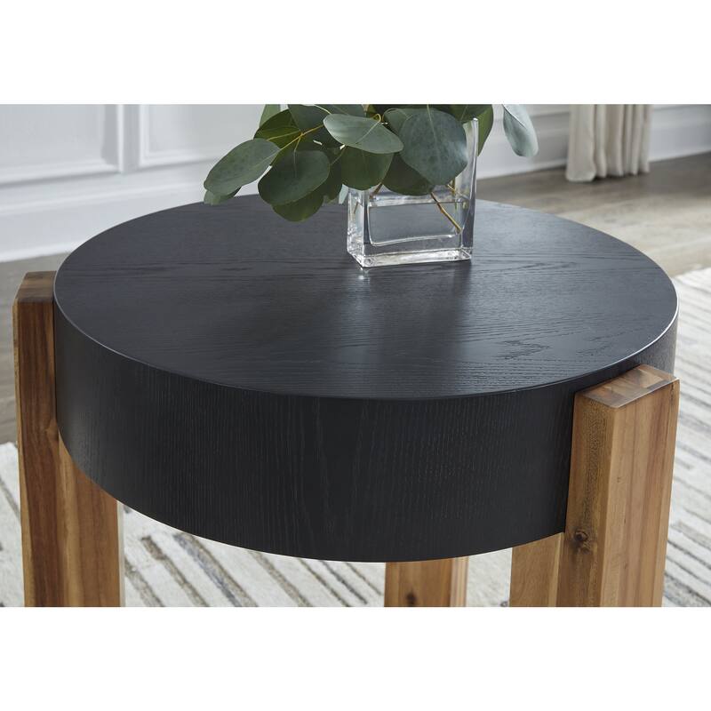 Signature Design by Ashley Breenmore Black/Brown Table (Set of 2) - 43.5" W x 43.5" D x 18" H