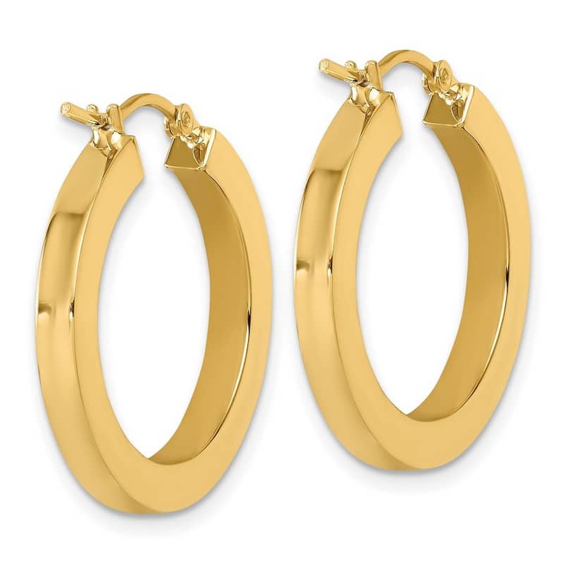 Curata 14k Yellow Gold Polished Square Hoop Earrings - 25x25mm