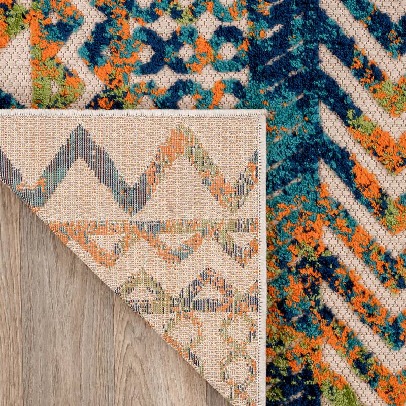 World Rug Gallery Turin Modern Geometric Bohemian Indoor/Outdoor Area Rug