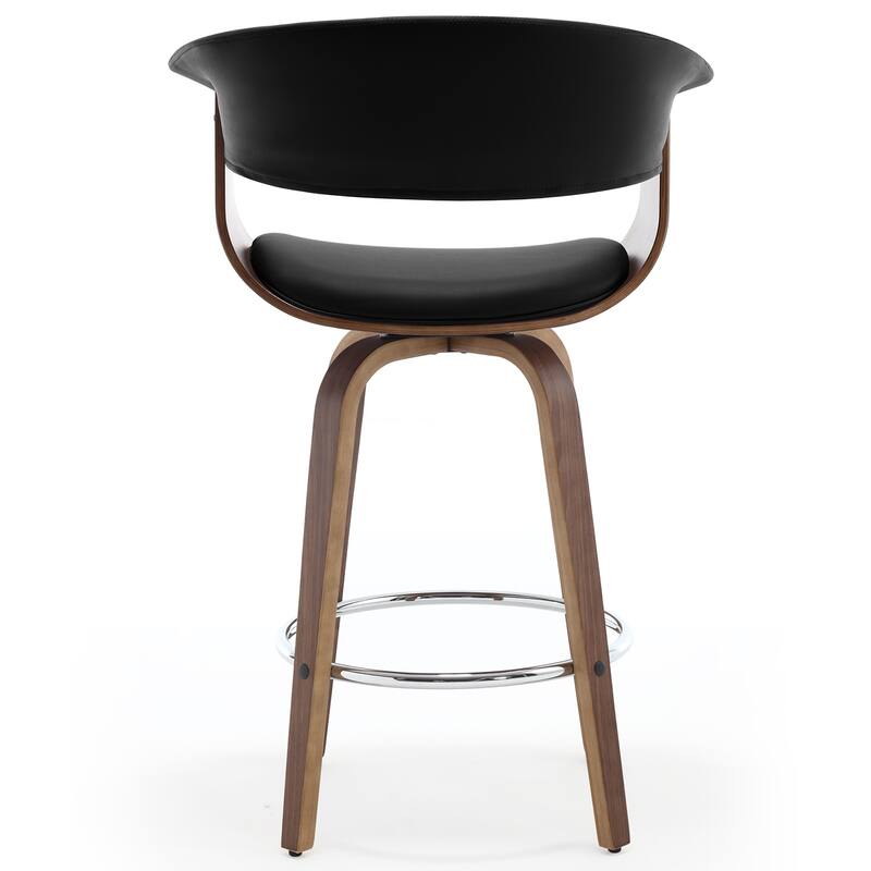 26"/29" Faux Leather Swivel Bar Stools, Wood Counter Stool