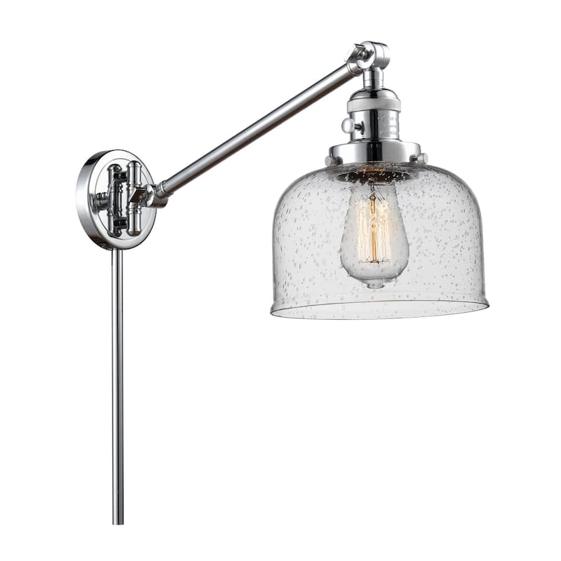 Innovations Lighting Large Bell Single Light 25" Tall Wall Sconce / - Polished Chrome / Seedy