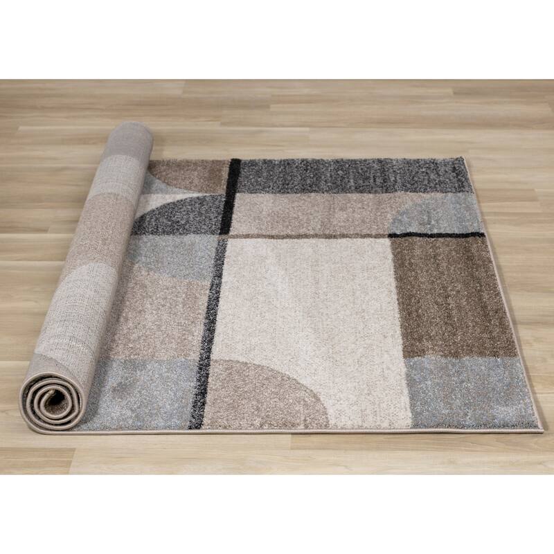 Brookfield Collection - Brown/Grey/Cream Shape Shifting Rug
