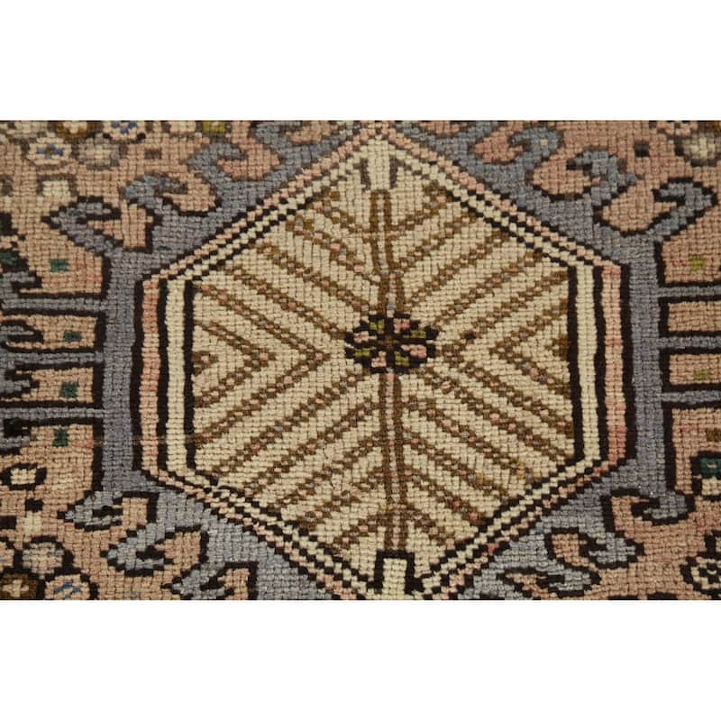 Tribal Gharajeh Persian Vintage Runner Rug Hand-Knotted Wool Carpet - 3'7"x 9'7"