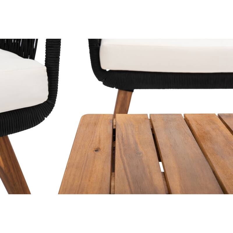 SAFAVIEH Outdoor Tobia 4-Piece Patio Conversation Set - 55W x 30D x 28H