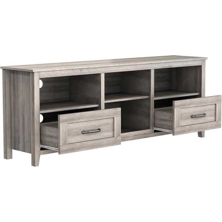 70 inch TV Stand for TVs up to 80" with Drawers Adjustable Shelves