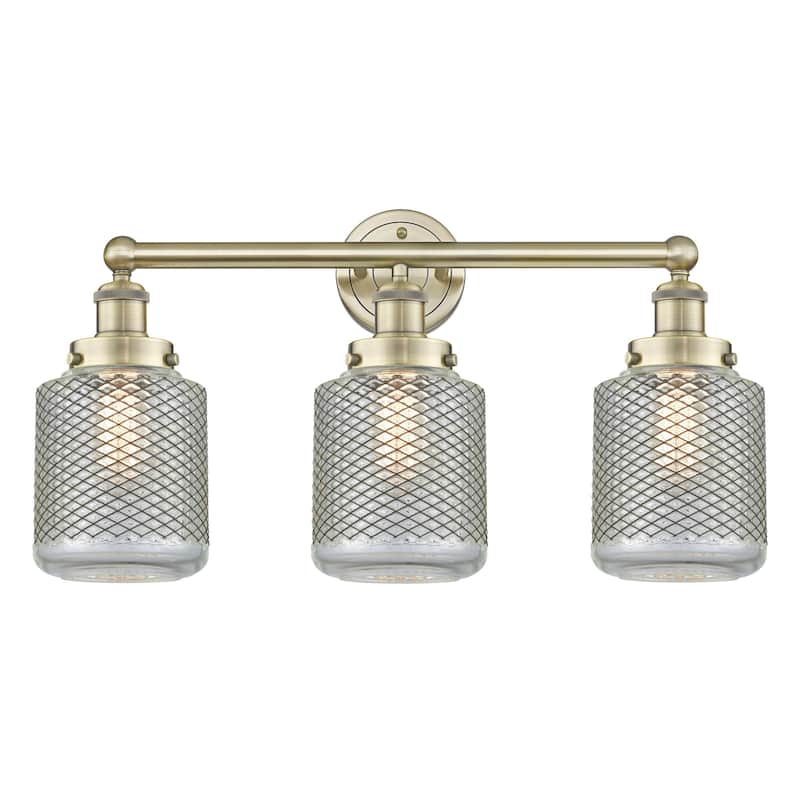 Innovations Lighting 616-3W-12-24 Stanton Vanity Stanton 3 Light 24" - Antique Brass / Clear Wire Mesh