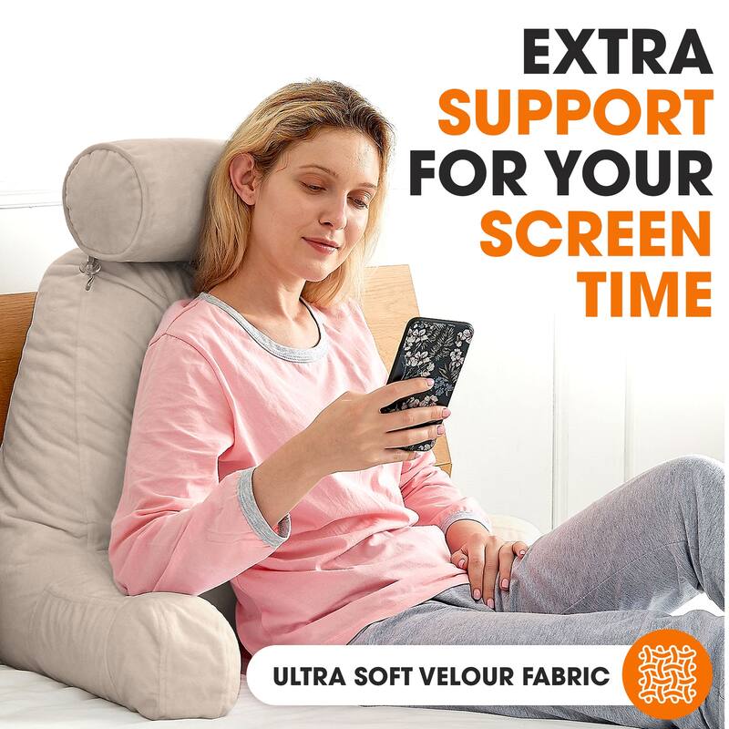 Cheer Collection Extra Large TV Pillow With Detachable Bolster