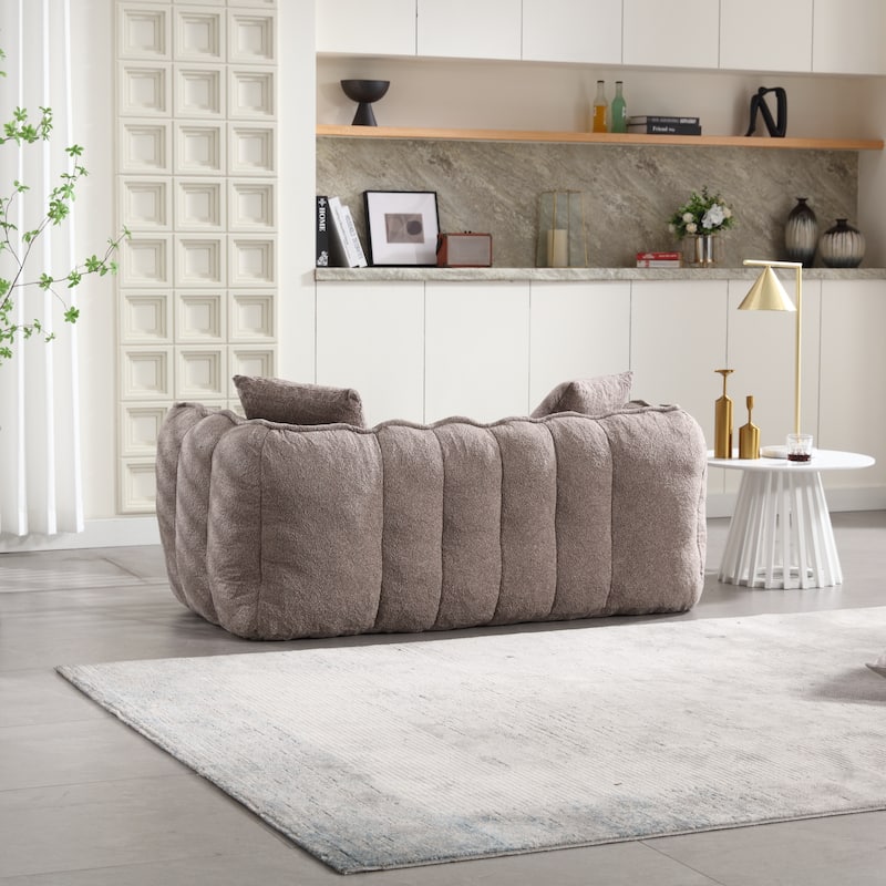 Roomfitters Soft Beanbag Chair with High Resilience Foam Core – Comfortable Square Recliner Sofa for Gaming, Watching TV
