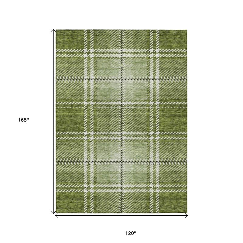 HomeRoots Plaid Transitional Rectangle Outdoor Rug