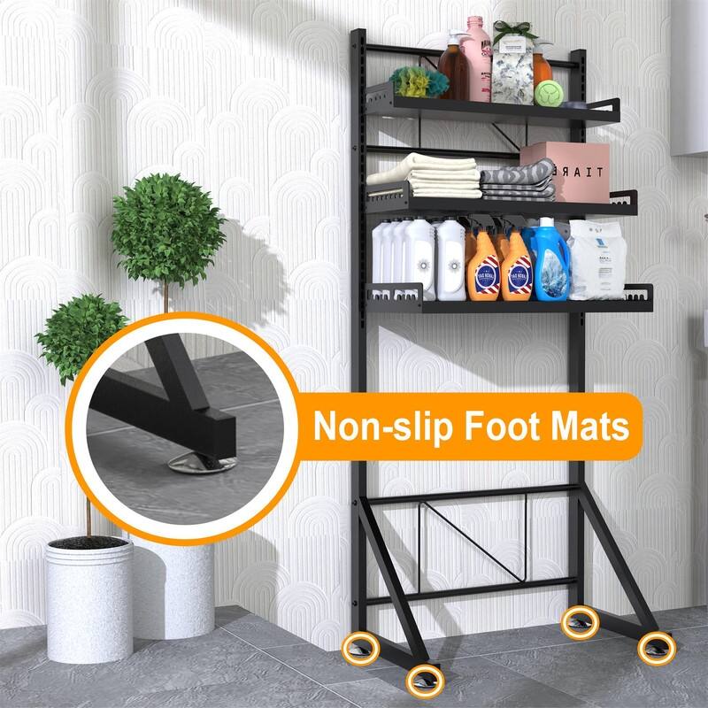 Laundry Room Shelf Space Saving Organizer - 27.5"D x 16.5"W x 62.9"H