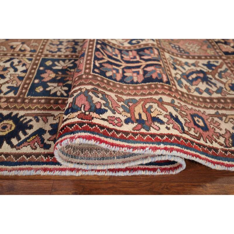 Garden Design Bakhtiari Persian Vintage Rug Hand-Knotted Wool Carpet - 5'3" x 9'9"