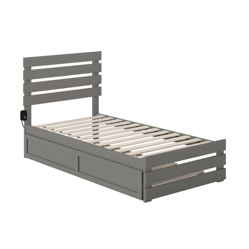 Oxford Bed with Footboard and USB Turbo Charger with Twin Trundle