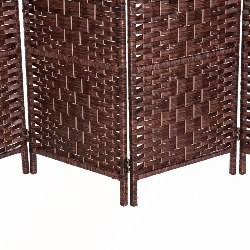 6' Tall Wicker Weave 6 Panel Room Divider Privacy Screen
