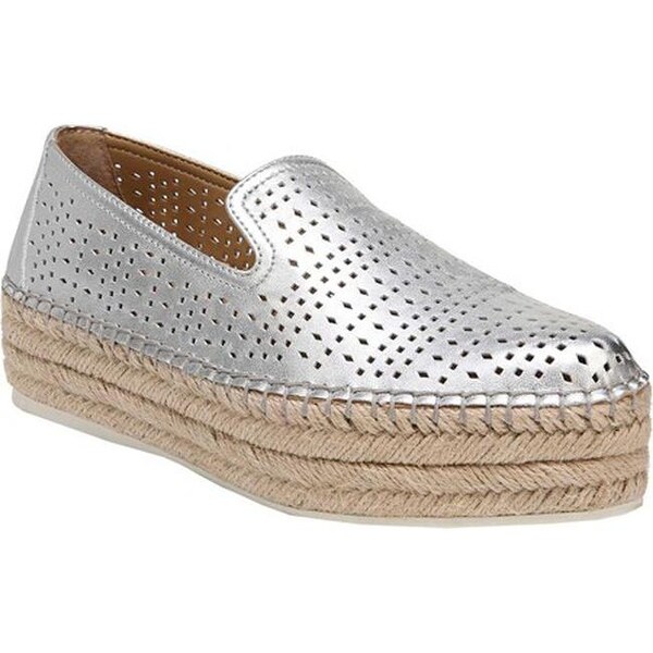 franco sarto silver loafers