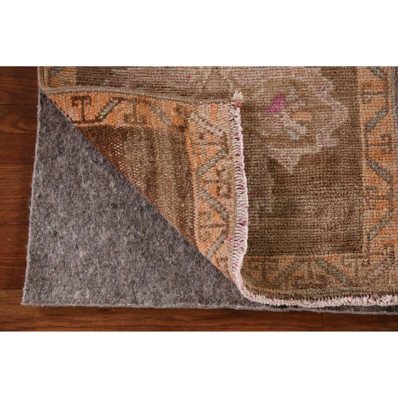 Hand Knotted Oriental 100% Wool Carpet Transitional Tribal Brown Anatolian Area Rug - 3' 0'' X 1' 7''