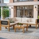 preview thumbnail 3 of 6, Furniwell 5/6/7-pieces Acacia Patio Furniture Set, Wooden Conversation Set,Outdoor Modular Design Sofa Set with Side Table