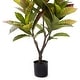 2.5ft Artificial Croton Rubber Plant Fiddle Leaf Tree in Black Pot - 30 ...