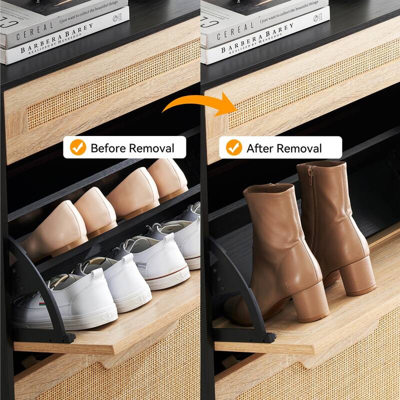 Ail Shoe Storage Cabinet Freestanding Adjustable Shoe Rack for Entryway