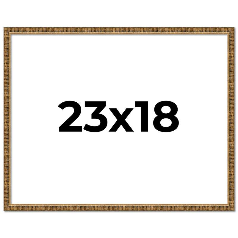 23x18 Frame Black Real Wood Picture Frame Kingsley Gold Distressed Photo Frame with UV Acrylic Foam Board Backing &