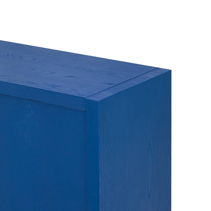Navy Blue 4-door Buffet Cabinet Kitchen Sideboard Storage Cabinet w/ Adjustable Shelf, Hallway Entry Side Cabinet Console Table