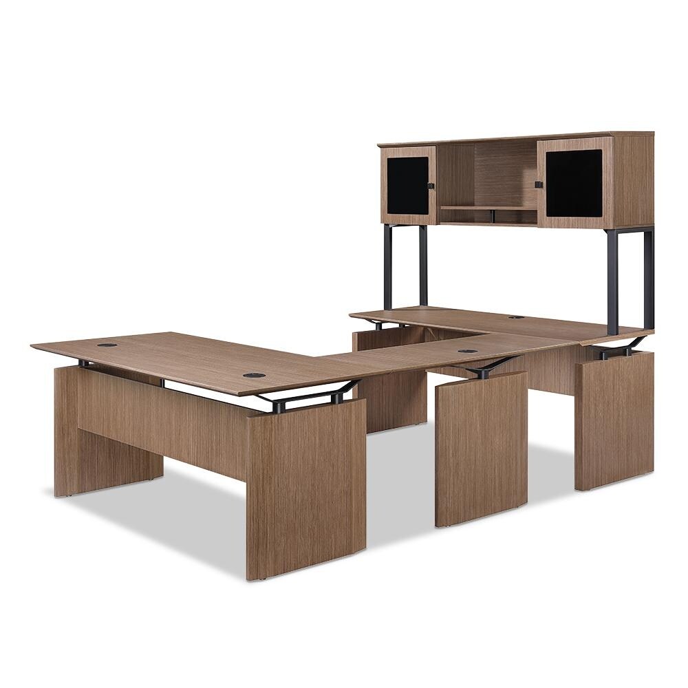 Shop Forward Furniture Diamond 66 X 102 U Shaped Office Desk Wood Veneer Desk Mount Hutch Modesty Panel Commercial Grade Overstock 31288607