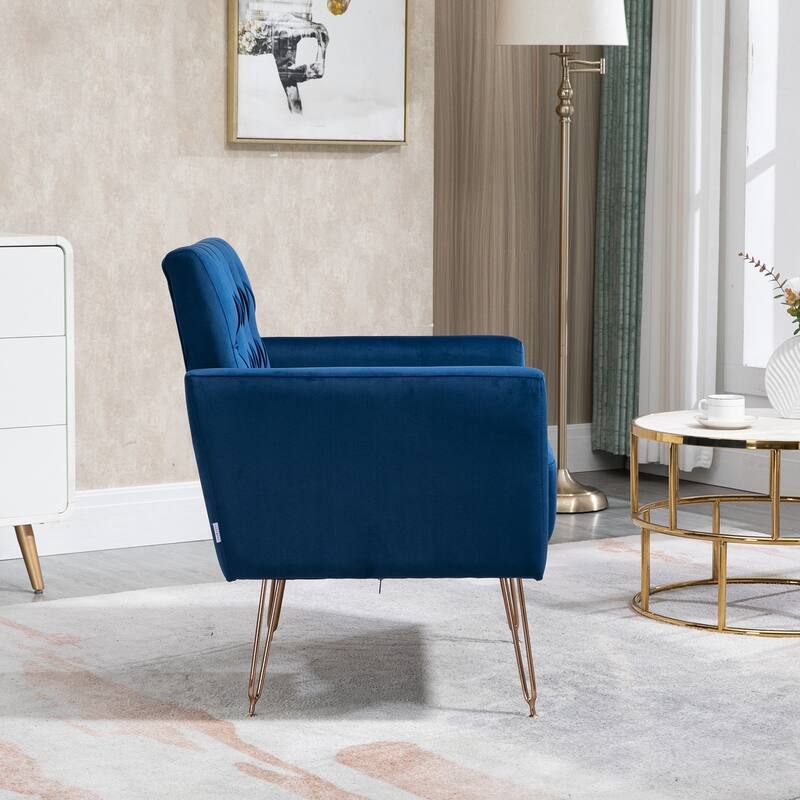 Modern Velvet Single Reading Chairs with Arm Set of 2