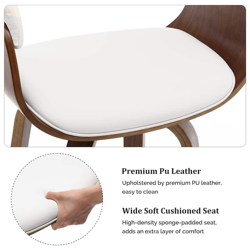 26"/29" Faux Leather Swivel Bar Stools, Wood Counter Stool