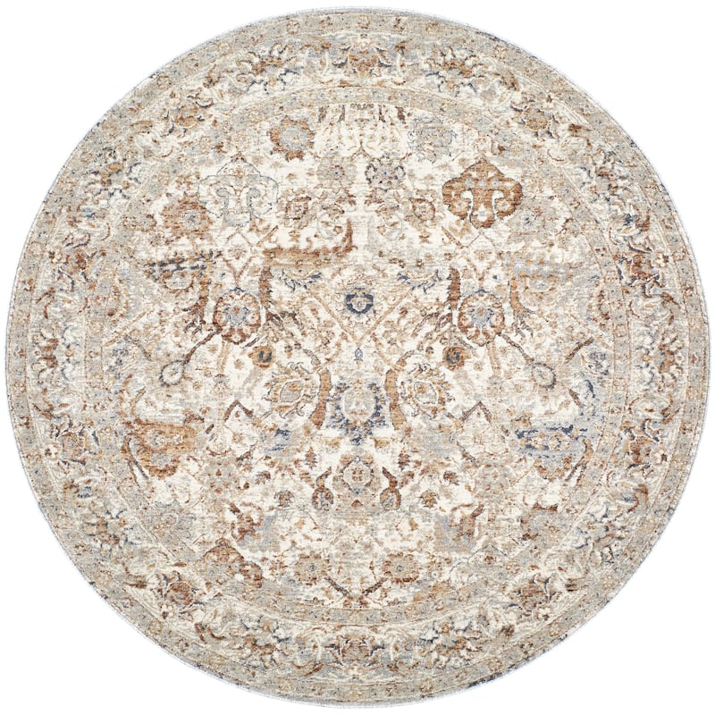 Livabliss Poem Traditional Area Rug - Cream - 6'7" x 6'7"